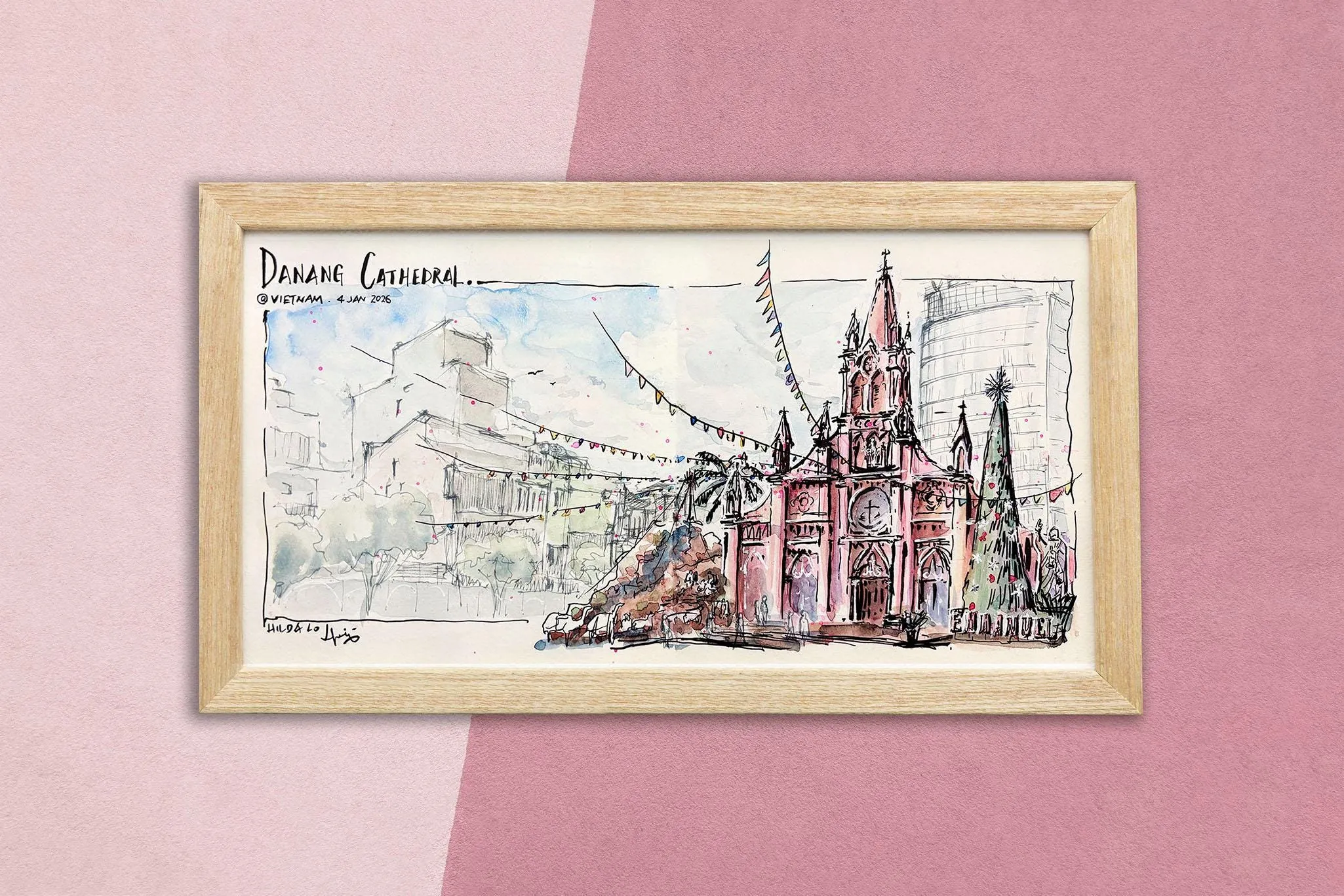 Watercolor of Da Nang