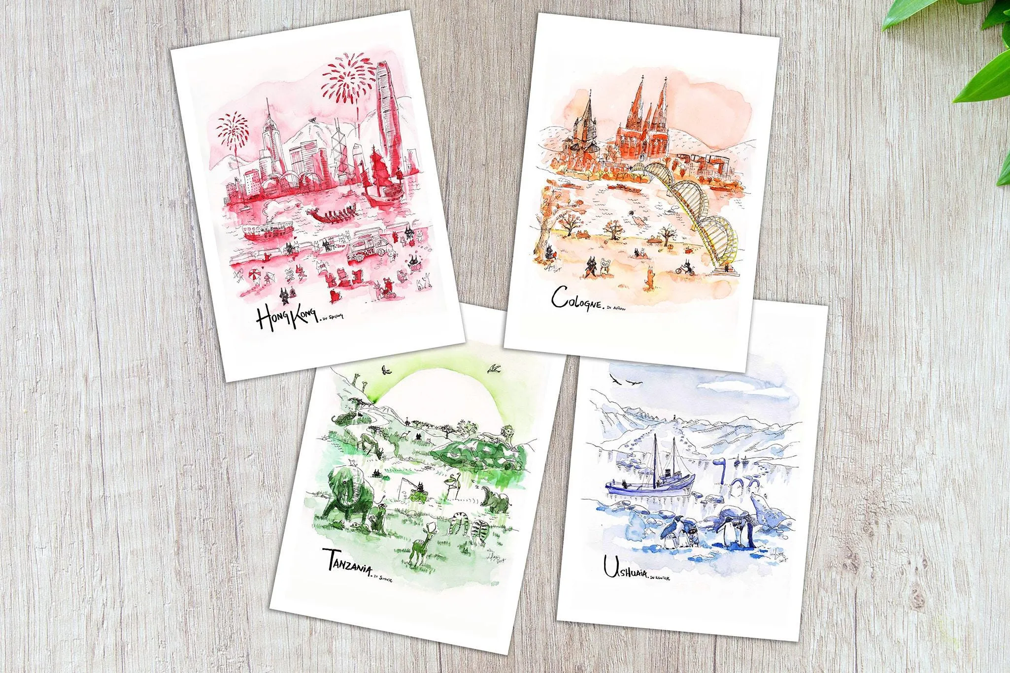 Four Seasons — Set of 4 Postcards